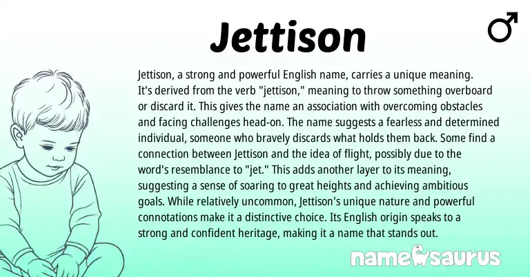 Infographic about Jettison name meaning, Jettison is a name from English origin(s).
