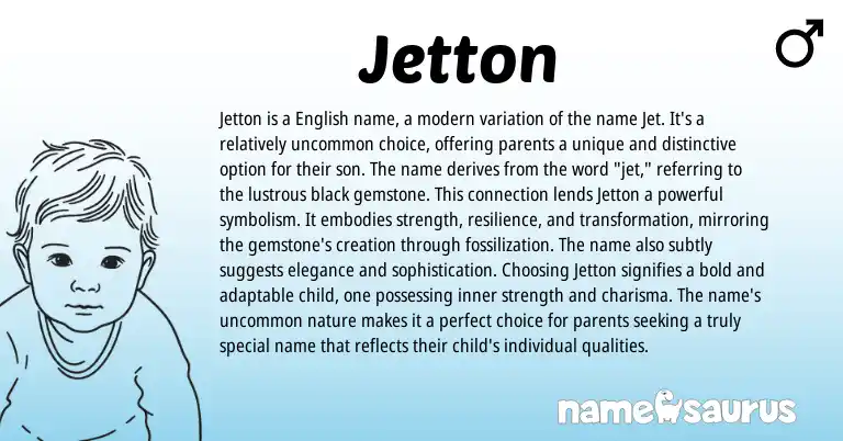 Infographic about Jetton name meaning, Jetton is a name from English origin(s).