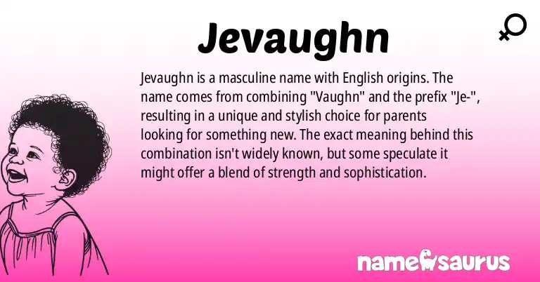 Infographic about Jevaughn name meaning, Jevaughn is a name from English origin(s).