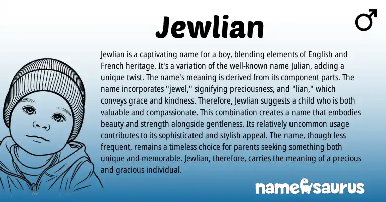 Infographic about Jewlian name meaning, Jewlian is a name from Other origin(s).