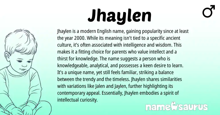 Infographic about Jhaylen name meaning, Jhaylen is a name from Other origin(s).