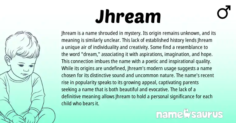 Infographic about Jhream name meaning, Jhream is a name from Other origin(s).