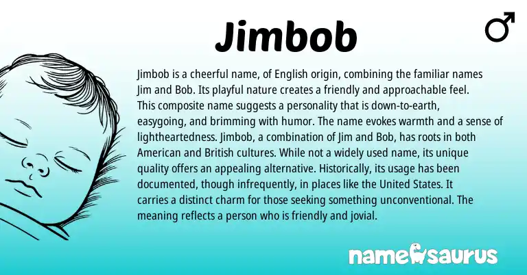 Infographic about Jimbob name meaning, Jimbob is a name from English origin(s).