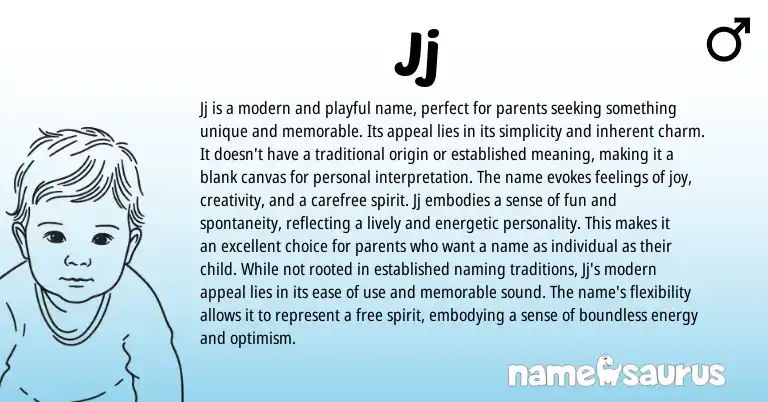 Infographic about Jj name meaning, Jj is a name from Other origin(s).