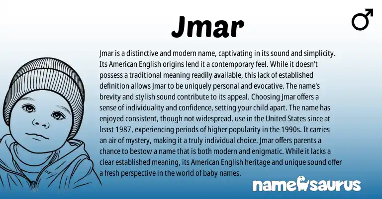 Infographic about Jmar name meaning, Jmar is a name from Other origin(s).