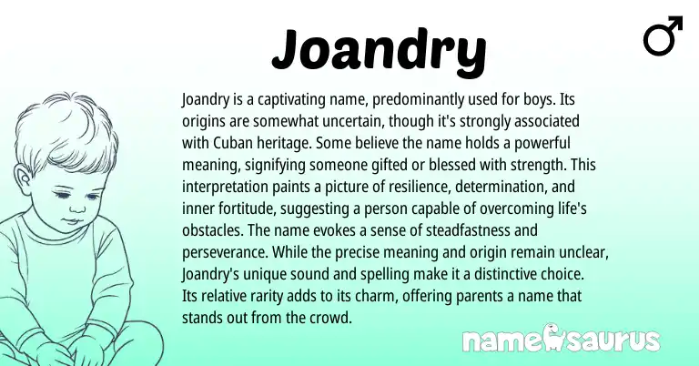 Infographic about Joandry name meaning, Joandry is a name from Cuban origin(s).