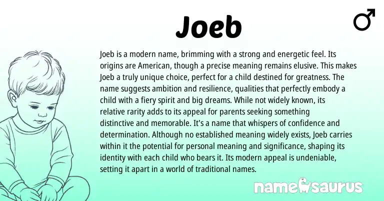Infographic about Joeb name meaning, Joeb is a name from Other origin(s).