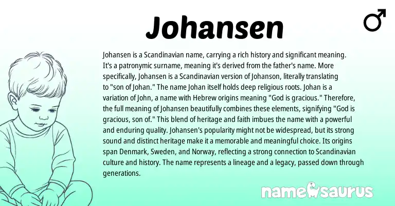 Infographic about Johansen name meaning, Johansen is a name from Dominican Republic, Scandinavian origin(s).