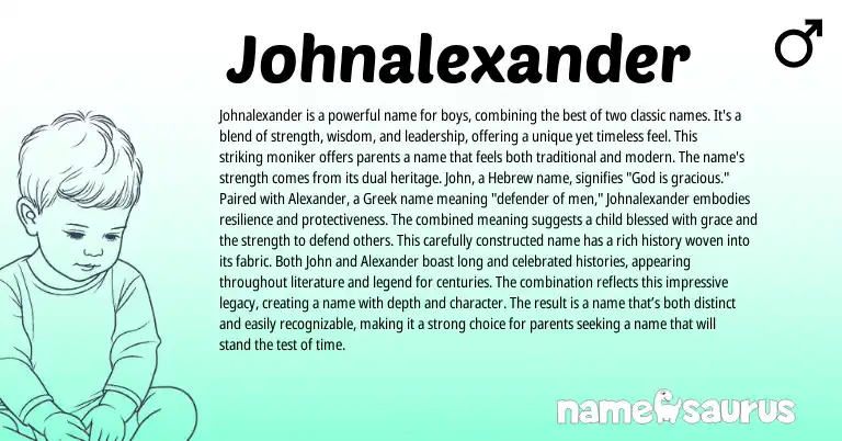 Infographic about Johnalexander name meaning, Johnalexander is a name from Hebrew, Biblical origin(s).