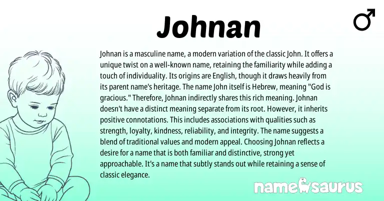 Infographic about Johnan name meaning, Johnan is a name from Hebrew origin(s).