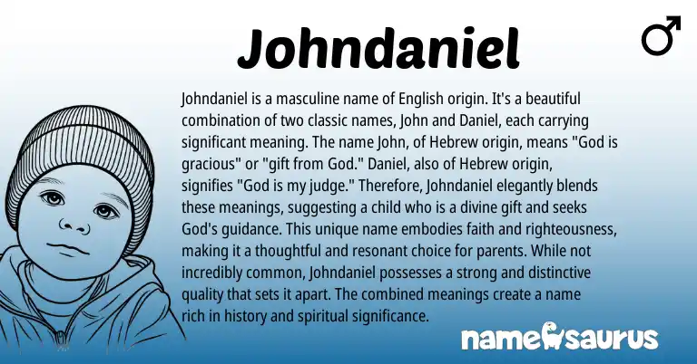 Infographic about Johndaniel name meaning, Johndaniel is a name from English origin(s).