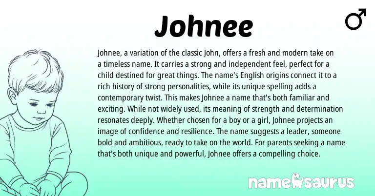 Infographic about Johnee name meaning, Johnee is a name from Other origin(s).