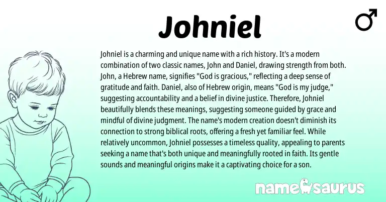 Infographic about Johniel name meaning, Johniel is a name from Other origin(s).