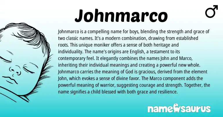 Infographic about Johnmarco name meaning, Johnmarco is a name from Other origin(s).