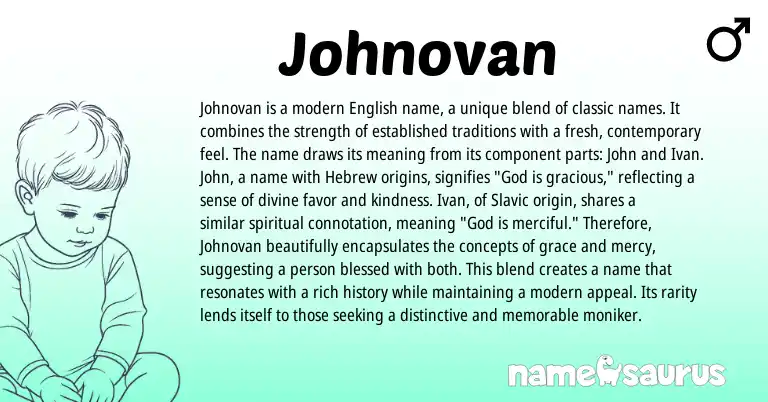 Infographic about Johnovan name meaning, Johnovan is a name from Other origin(s).