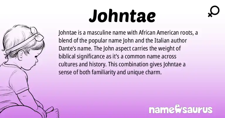 Infographic about Johntae name meaning, Johntae is a name from African American origin(s).
