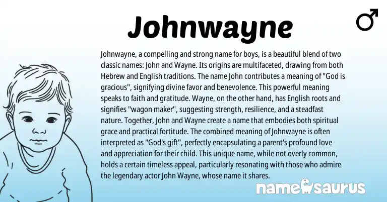 Infographic about Johnwayne name meaning, Johnwayne is a name from Other origin(s).
