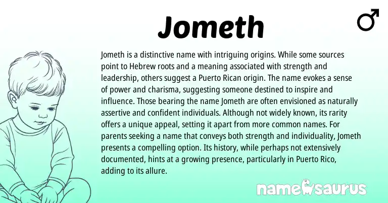 Infographic about Jometh name meaning, Jometh is a name from Hebrew origin(s).
