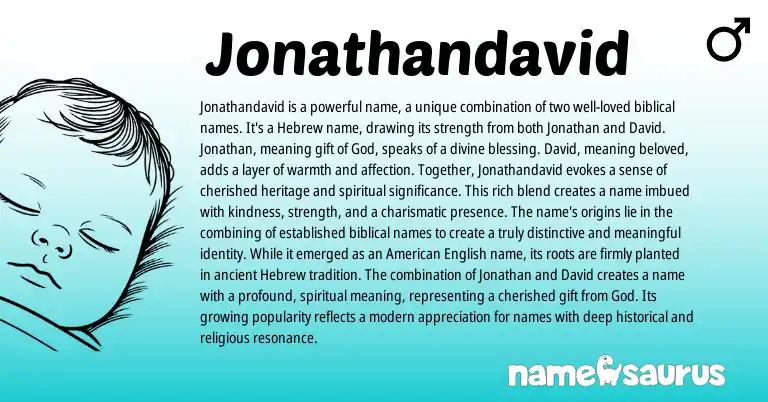 Infographic about Jonathandavid name meaning, Jonathandavid is a name from Hebrew, Biblical origin(s).