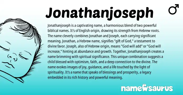 Infographic about Jonathanjoseph name meaning, Jonathanjoseph is a name from Hebrew origin(s).