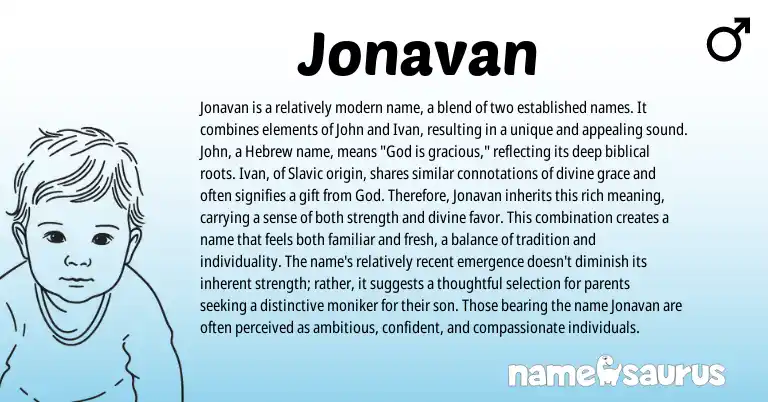 Infographic about Jonavan name meaning, Jonavan is a name from Other origin(s).