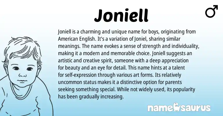 Infographic about Joniell name meaning, Joniell is a name from Other origin(s).
