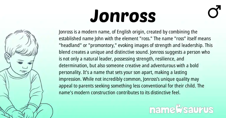Infographic about Jonross name meaning, Jonross is a name from English origin(s).