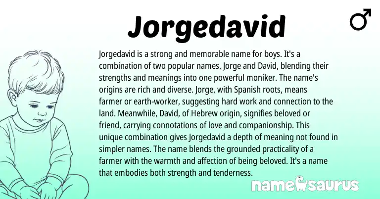 Infographic about Jorgedavid name meaning, Jorgedavid is a name from Other origin(s).