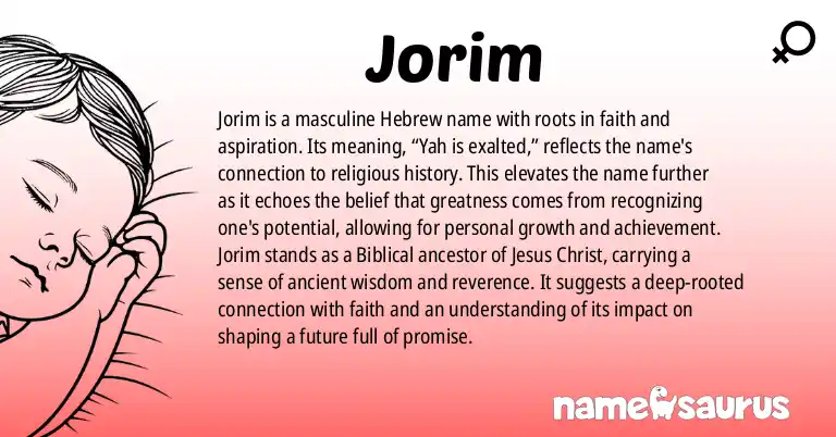 Infographic about Jorim name meaning, Jorim is a name from Hebrew origin(s).