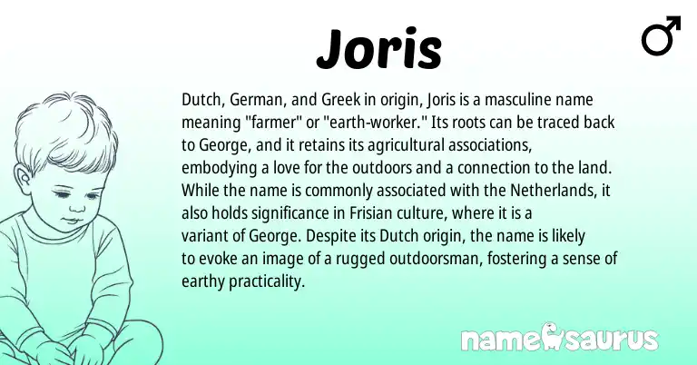 Infographic about Joris name meaning, Joris is a name from Netherlands, Greek, Frisian, German, Dutch origin(s).