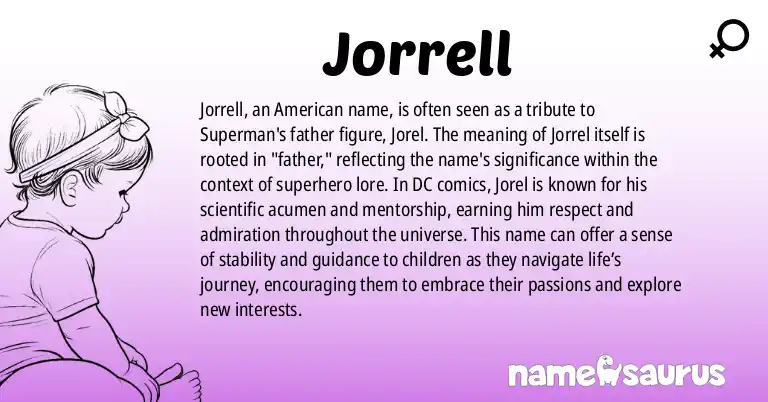 Infographic about Jorrell name meaning, Jorrell is a name from American origin(s).