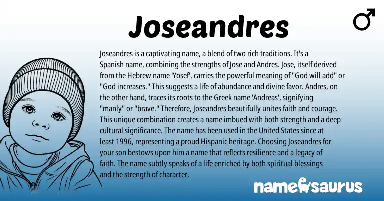 Infographic about Joseandres name meaning, Joseandres is a name from Hebrew, Spanish, Greek origin(s).