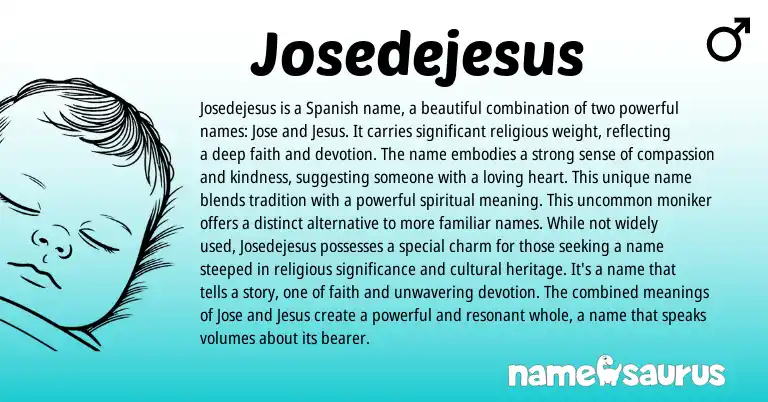 Infographic about Josedejesus name meaning, Josedejesus is a name from Spanish origin(s).