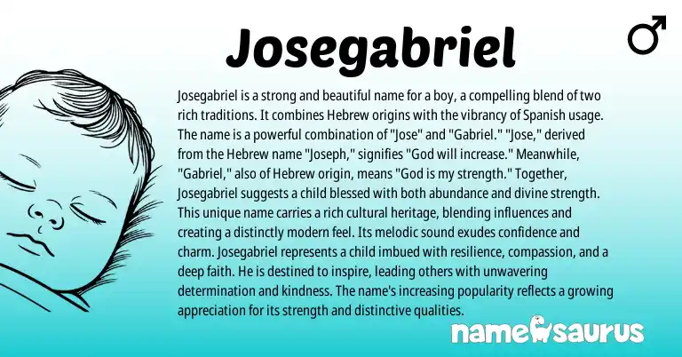 Infographic about Josegabriel name meaning, Josegabriel is a name from Hebrew origin(s).