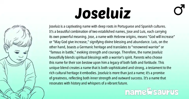 Infographic about Joseluiz name meaning, Joseluiz is a name from Portuguese, Spanish origin(s).