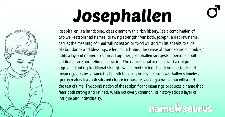 Infographic about Josephallen name meaning, Josephallen is a name from Hebrew origin(s).