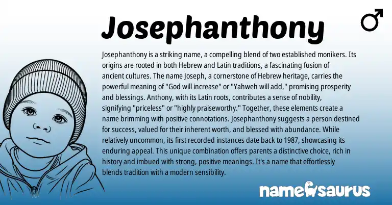 Infographic about Josephanthony name meaning, Josephanthony is a name from English origin(s).