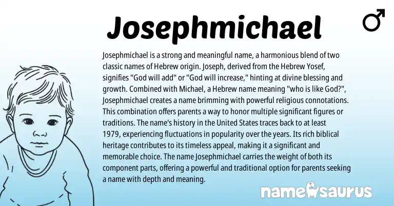 Infographic about Josephmichael name meaning, Josephmichael is a name from Hebrew origin(s).