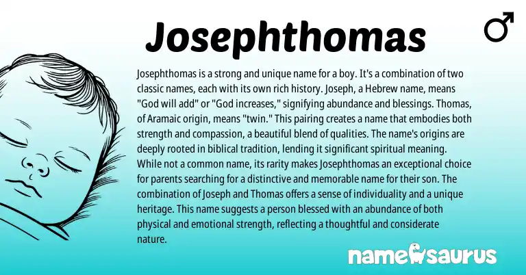 Infographic about Josephthomas name meaning, Josephthomas is a name from Hebrew, Aramaic origin(s).