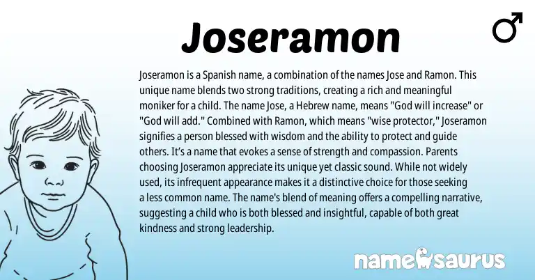 Infographic about Joseramon name meaning, Joseramon is a name from Spanish origin(s).
