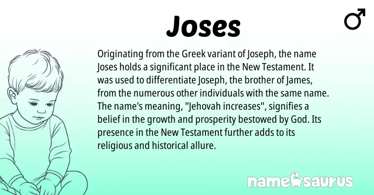 Infographic about Joses name meaning, Joses is a name from Greek origin(s).