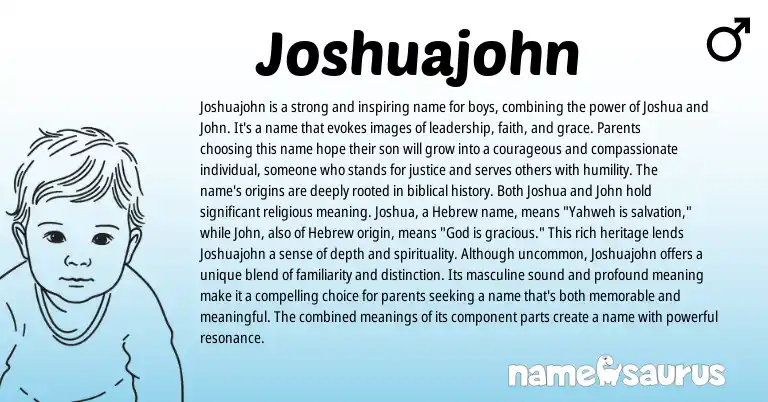 Infographic about Joshuajohn name meaning, Joshuajohn is a name from Other origin(s).