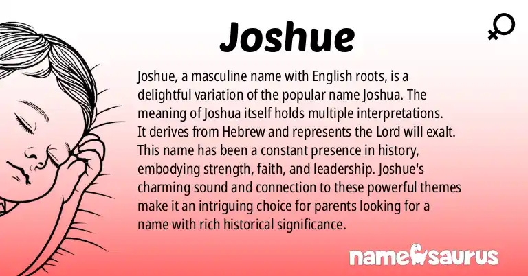 Infographic about Joshue name meaning, Joshue is a name from English origin(s).