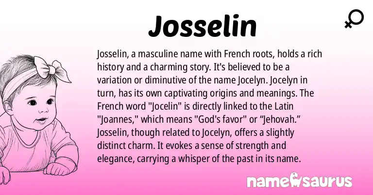 Infographic about Josselin name meaning, Josselin is a name from French origin(s).