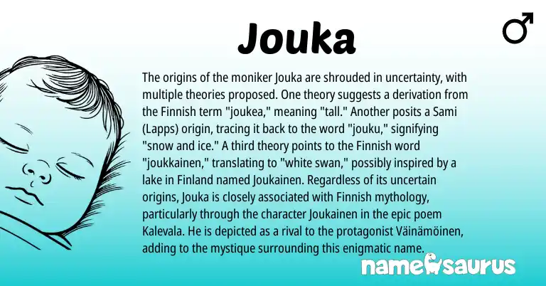 Infographic about Jouka name meaning, Jouka is a name from Finnish, Sami origin(s).