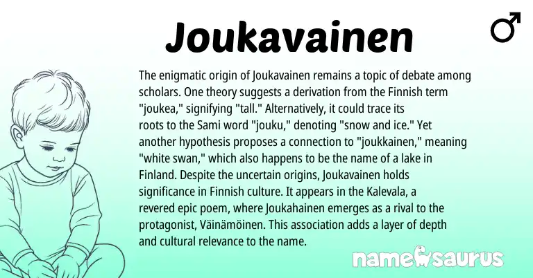 Infographic about Joukavainen name meaning, Joukavainen is a name from Finnish, Sami origin(s).