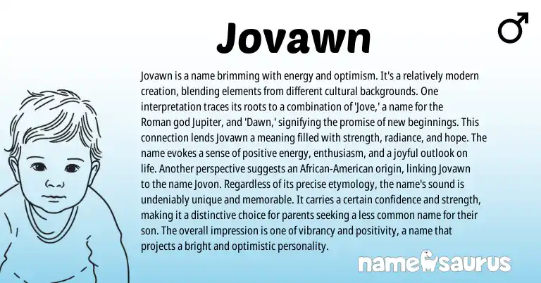 Infographic about Jovawn name meaning, Jovawn is a name from English, Roman origin(s).