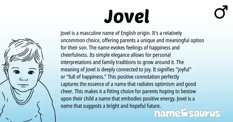 Infographic about Jovel name meaning, Jovel is a name from English origin(s).