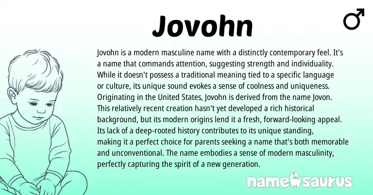 Infographic about Jovohn name meaning, Jovohn is a name from Other origin(s).