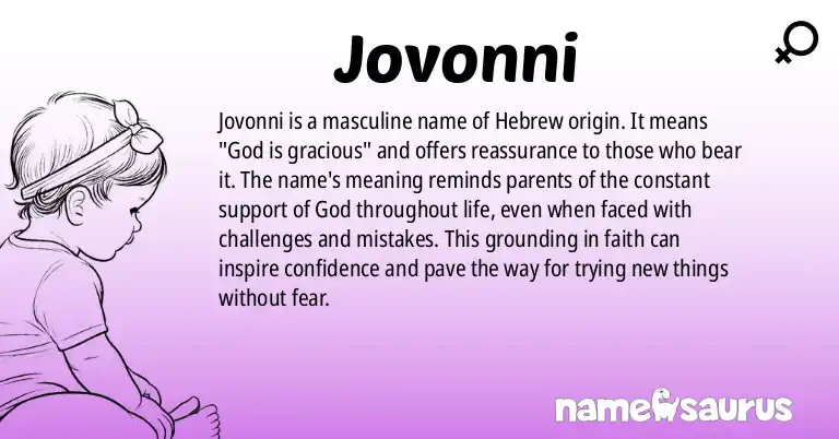Infographic about Jovonni name meaning, Jovonni is a name from Hebrew origin(s).